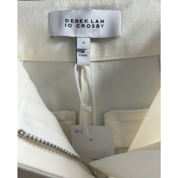 Derek Lam NWT 10 Crosby Soft White‎ Lucia Front Slit Trousers Size 0 MSRP $375 - Picture 6 of 8